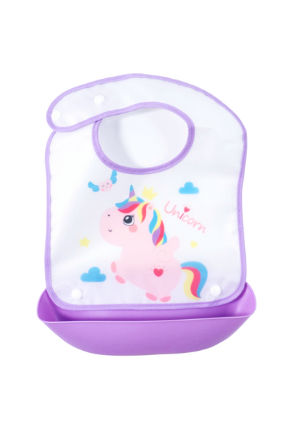 Babero con bandeja de silicona