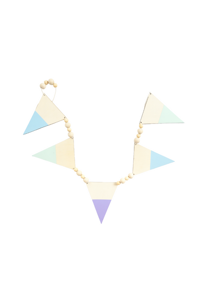 Guirnalda banderines de madera