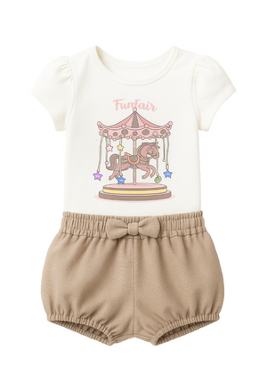 Conjunto Mameluco y Short Bebé Niña