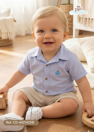 Camisa Básica Manga Corta Bebé Niño
