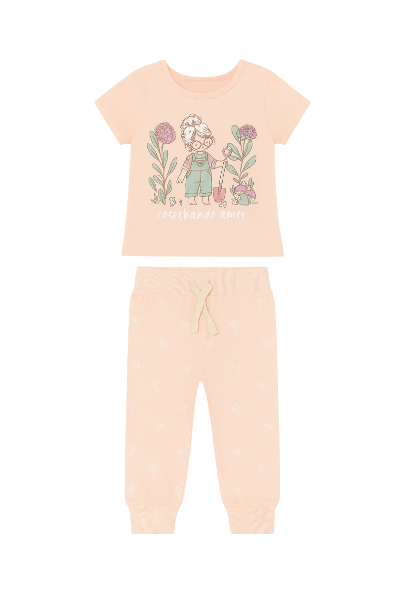 Pijama Corta Larga Bebé Niña