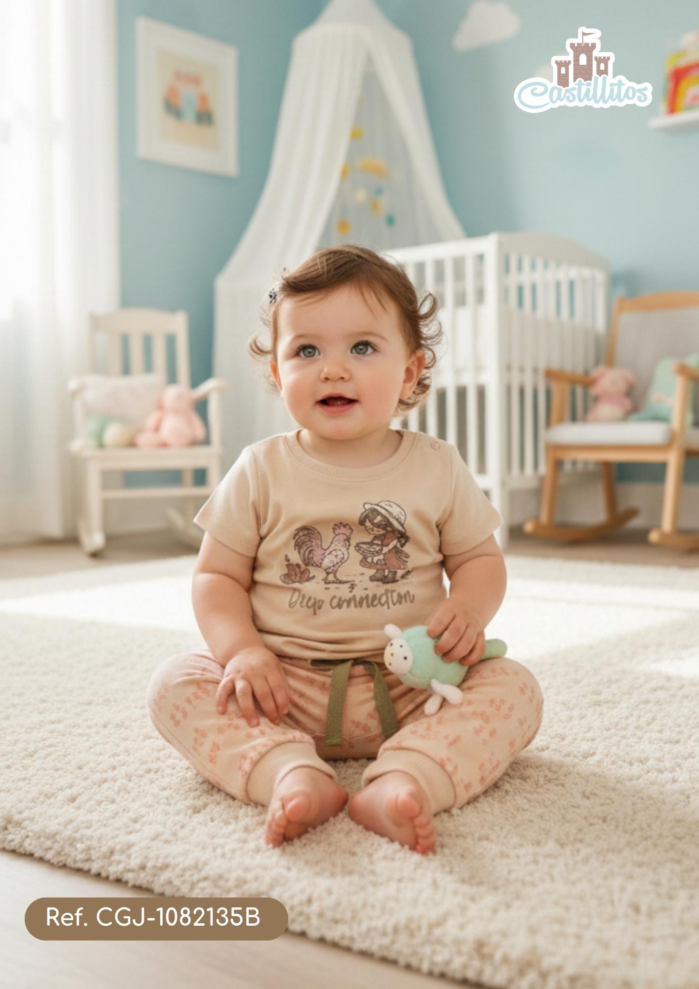 Pijama Corta Larga Bebé Niña