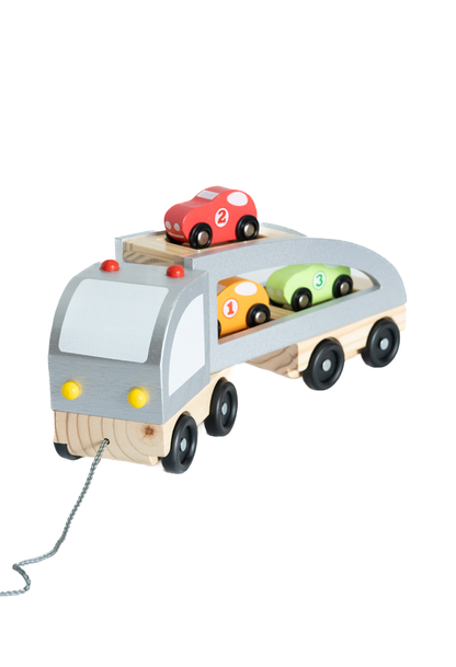 Carro grúa madera Montessori